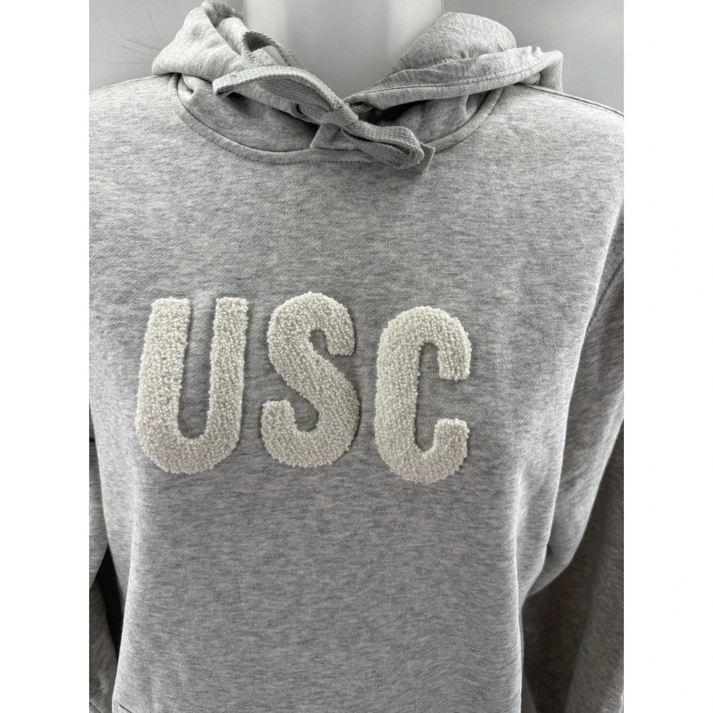 Nike USC Trojans Mens Small Gray Chenille Logo Pullover Hoodie Small NEW